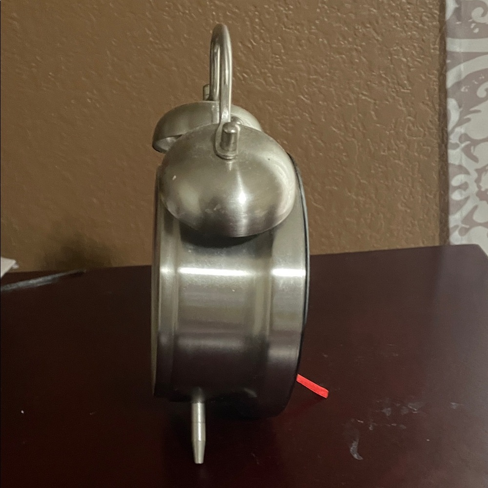 Silver Retro Alarm Clock - Picture 2 of 4